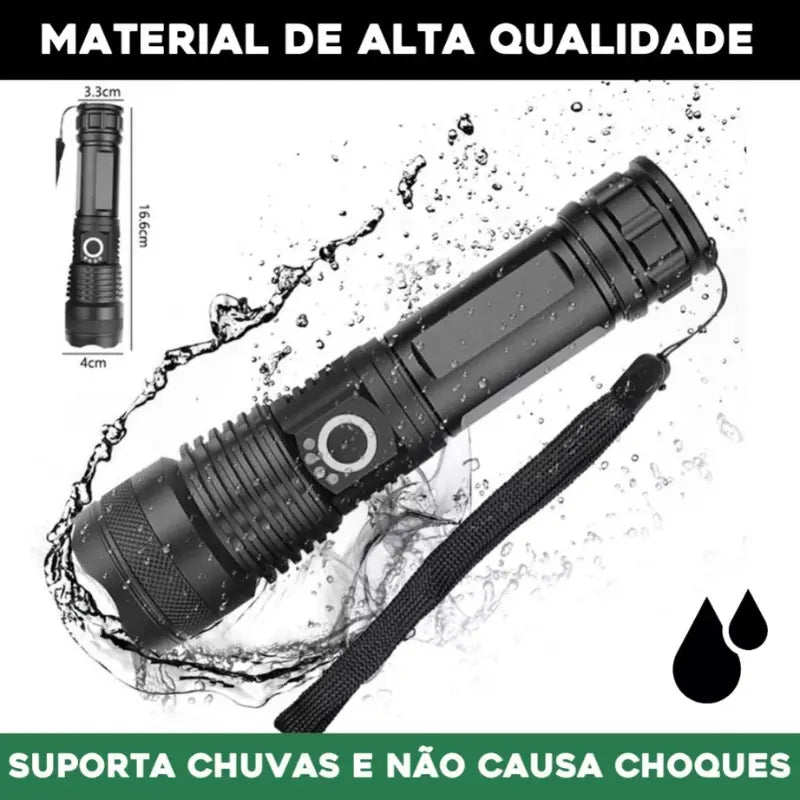 Lanterna Tática Super Potente T9 P50 – Iluminação Imbatível para Sítio, Fazenda, Acampamento e Segurança