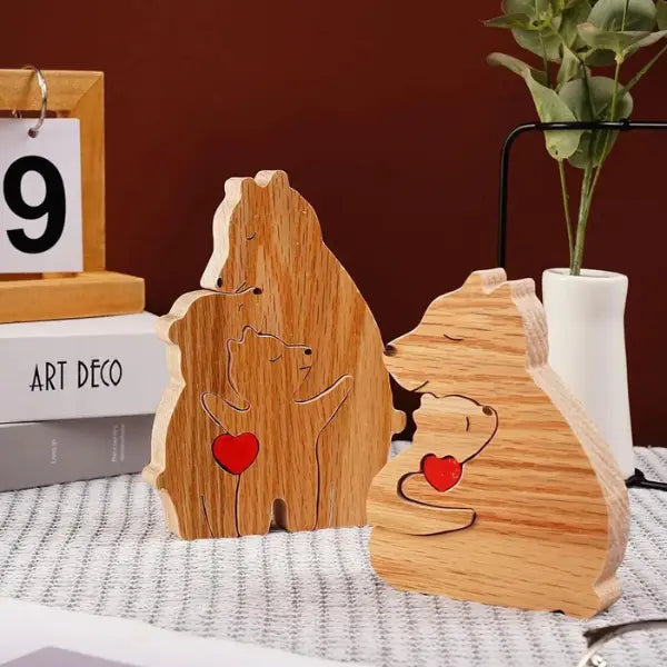 WoodenBear Love II -  Quebra Cabeça Decorativo Personalizável