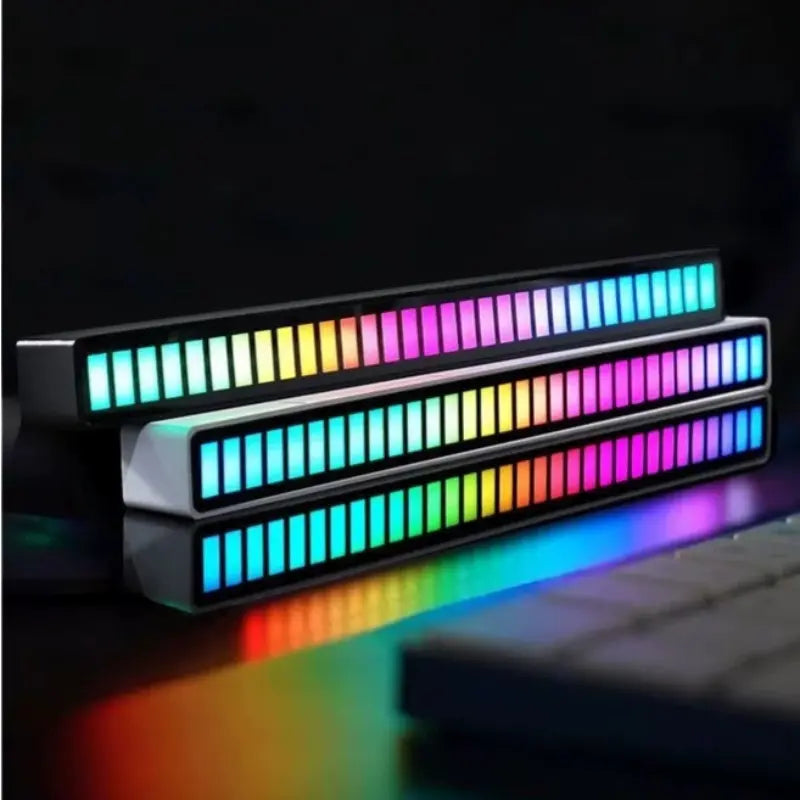 Barra de Led Rítmica RGB Ativada por Voz – Decoração Inteligente para Ambiente, Som e Música | Ideal para PC, TV e Carro