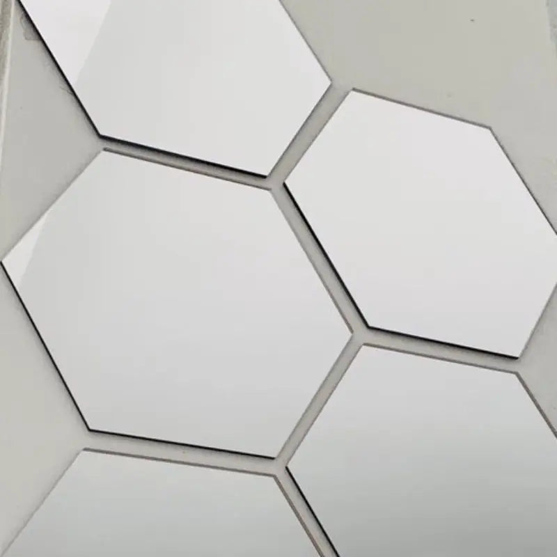 Kit 10 Espelhos Decorativos Adesivos Hexagonais Acrílico 2mm para Ambientes Modernos