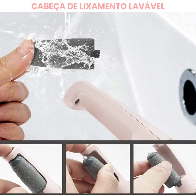 Lixador de Pé Elétrico Portátil USB/Pilhas – Elimina Calos e Esfolia Pés com Praticidade