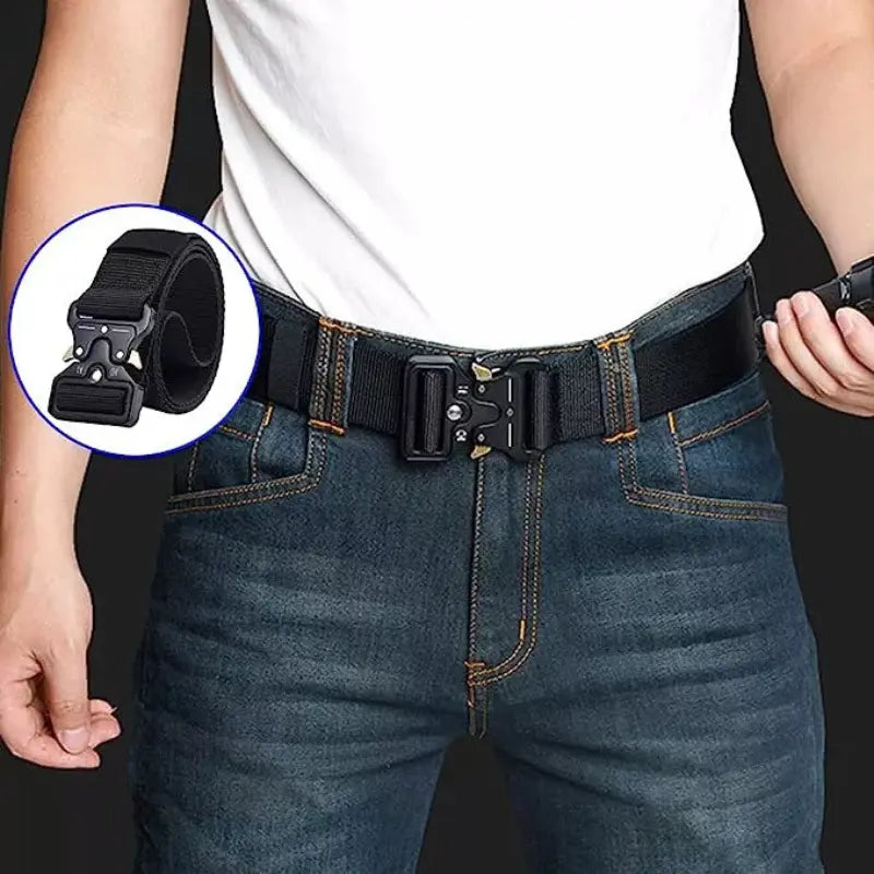 TacBelt Pro™ - Cinto Tático Militar Masculino e Feminino com Fivela de Liberação Rápida - Ultra Resistente e Ajustável, Perfeito para Uso Intenso