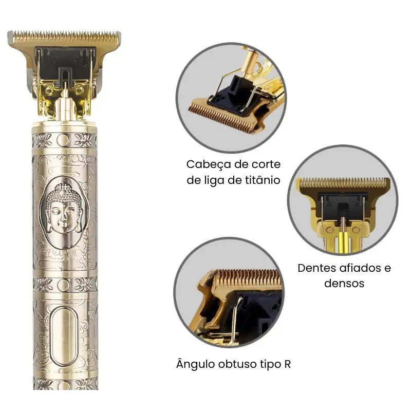 Máquina de Corte de Cabelo e Barba Sem Fio Recarregável USB – Aparador Profissional Portátil e Potente