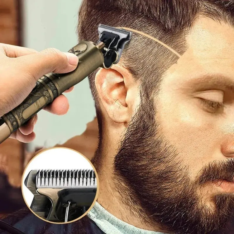 Máquina de Corte de Cabelo e Barba Sem Fio Recarregável USB – Aparador Profissional Portátil e Potente