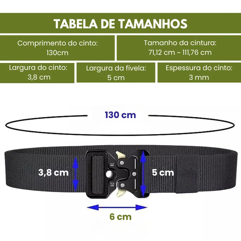 TacBelt Pro™ - Cinto Tático Militar Masculino e Feminino com Fivela de Liberação Rápida - Ultra Resistente e Ajustável, Perfeito para Uso Intenso