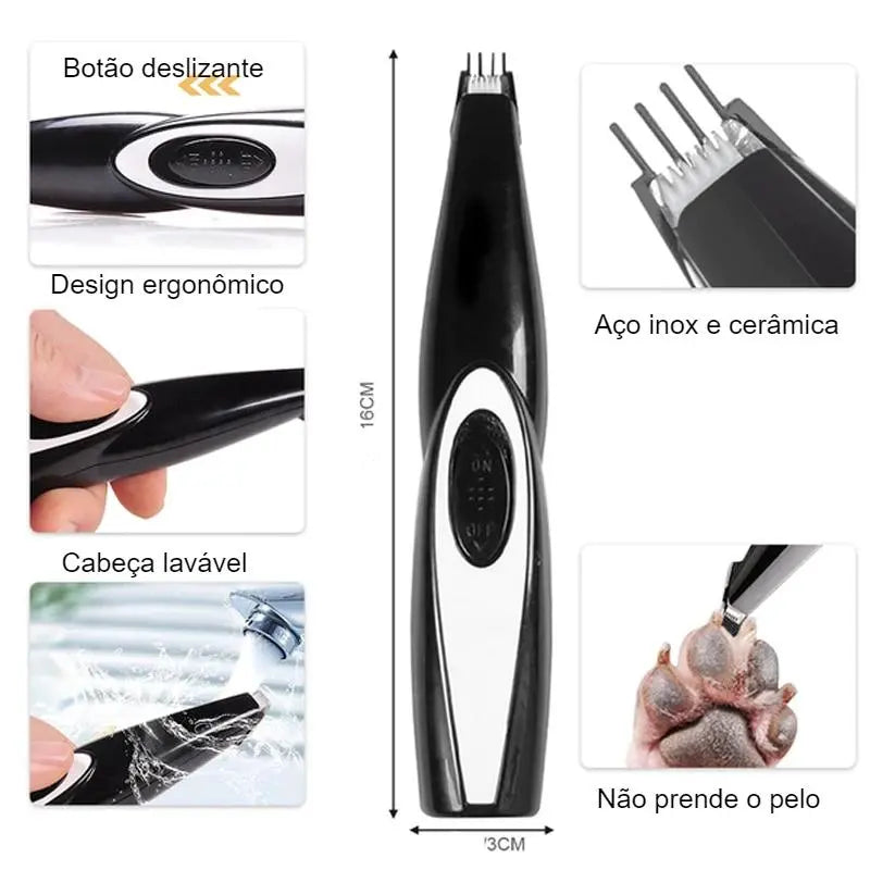 PetTrim Pro: Aparador Elétrico Silencioso para Todos os Tipos de Pelos - Cuide do Seu Pet em Casa