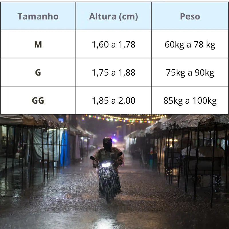 Kit Capa de Chuva Impermeável para Motociclistas – Proteção Completa Unissex com Faixa Reflexiva de Alta Visibilidade