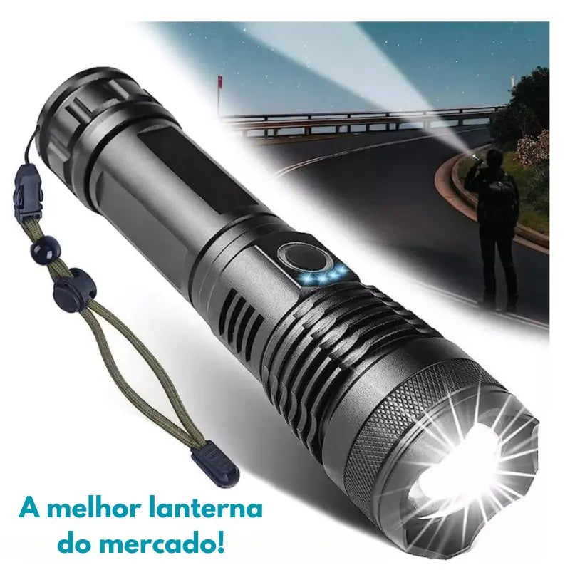 Lanterna Tática Super Potente T9 P50 – Iluminação Imbatível para Sítio, Fazenda, Acampamento e Segurança