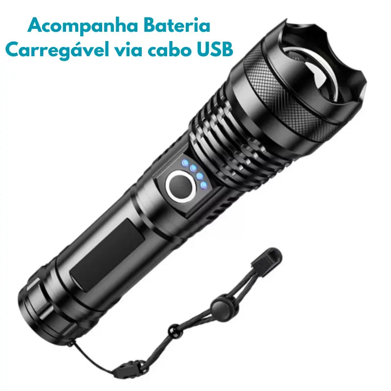 Lanterna Tática Super Potente T9 P50 – Iluminação Imbatível para Sítio, Fazenda, Acampamento e Segurança