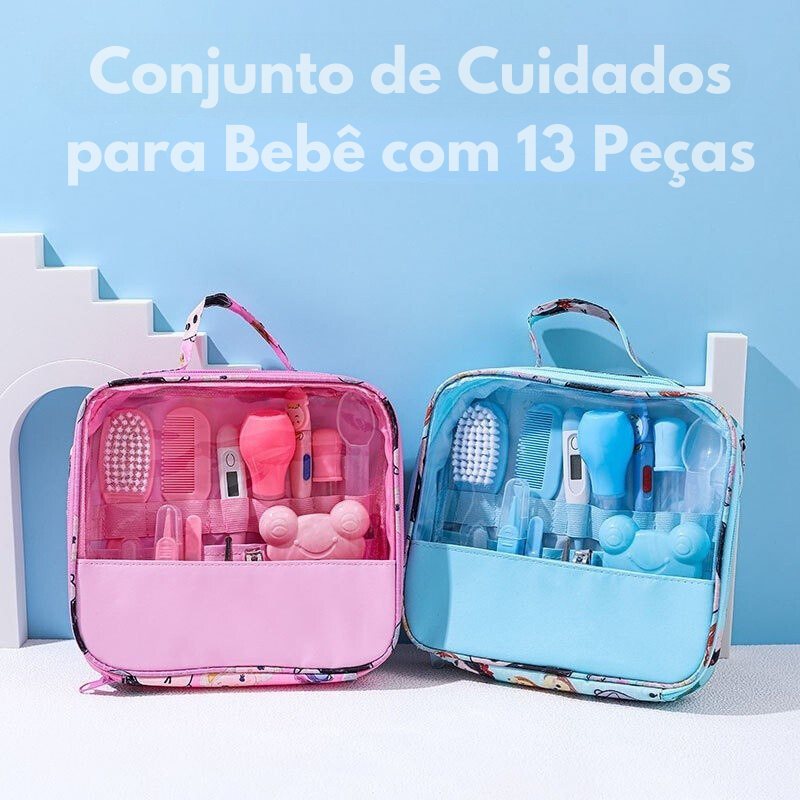 Kit Completo de Cuidados com Bebê 13 Peças – Unhas, Cabelo e Saúde para Recém-Nascidos