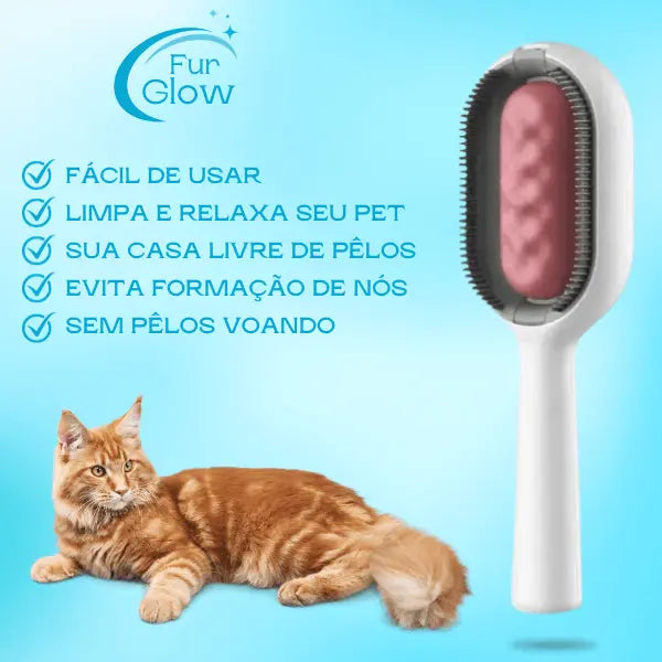 Escova Pet 2 em 1 FurGlow™ - Removedor de Pelos